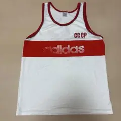 adidas タンクトップ Lサイズ ホワイト/レッド