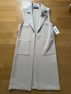 salire ベージュ ノースリーブ ロングベスト
