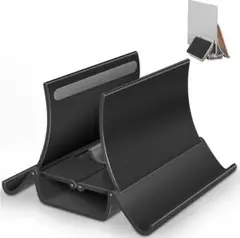 【新品】スマホスタンド ノートパソコンスタンド 縦置き 黒 ブラック 収納 学生