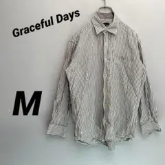 【Graceful Days】グレイスフルデイズ ストライプシャツ M 長袖