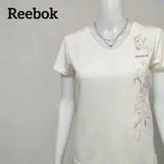 リーボック PLAY DRY フローラル柄 VネックTシャツ スポーツ