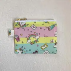 5番 ハンドメイド ミニミニポーチ ポーチ ユニコーン柄
