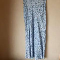 ZARA 水色 花柄 ロングスカート EUR XS