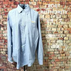 PORT AUTHORITY 長袖 L チェック柄 企業ロゴ入り 刺繍入り