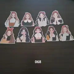 コラージュ素材　女の子イラスト　 ダイカットセット