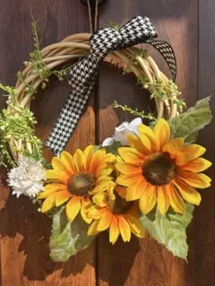 最安値❤️ひまわり　リース ハンドメイド　造花　新品！迅速発送！