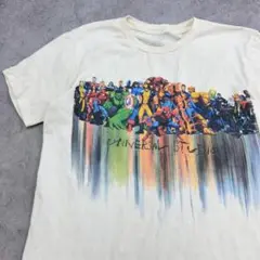 スーパーヒーロー勢揃い　MARVEL　マーベル　Tシャツ　古着　クリーム色　S