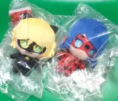 ミラキュラス レディバグ＆シャノワール デフォルメぬいぐるみ 2体セット