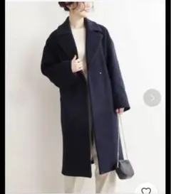 【美品】イエナ ロングコート ウール ネイビー 36サイズ MANTECO社製
