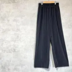 ルードギャレット　ワイドパンツ　黒　プリーツ　薄手　春夏　ウエストゴム