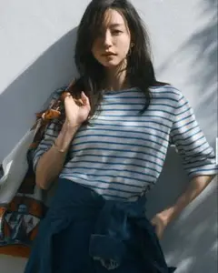 Armor-lux ストライプ 五分袖 Tシャツ