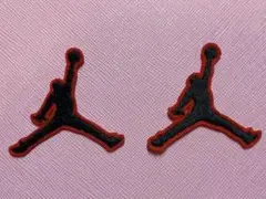 NBAの刺繍アイロンワッペン2枚セット　3x3cm エアジョーダン
