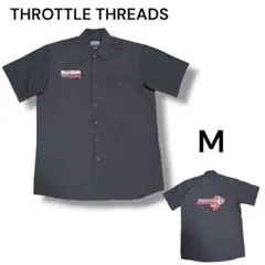 【新品】 THROTTLE THREADS 半袖ワークシャツ 企業ロゴ ワッペン