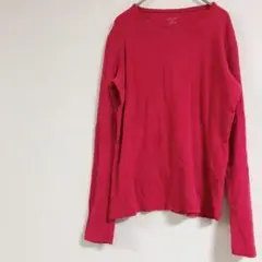 即購入OK✨長袖Tシャツ 100%コットン レッド 赤 ロンT トップス