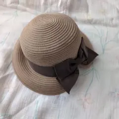 エニィファム any FAM 麦わら帽子 ウォッシャブル後ろ割れリボン 52cm