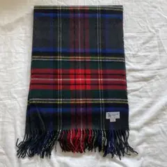 スコットランド製 ジョンストンズ 大判 チェック柄 カシミヤ ストール