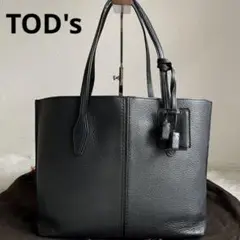 TOD's ジョイ トートバッグ ブラック レザー ロゴ