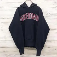 チャンピオン champion☆パーカー M デカロゴ ネイビー