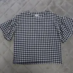 【値下げ 中古品】MUSTARD SEED 半袖チェックブラウス