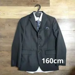 美品 OLIVER HOUSE男児 160A ストライプ スーツ ５点セット