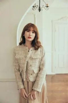 herlipto Wool-Blend Fancy Tweed Jacket