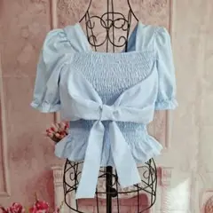 GORGE　シャーリングトップス　カットソー　パフスリーブ