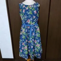 ローラアシュレイ花柄ノースリーブワンピース