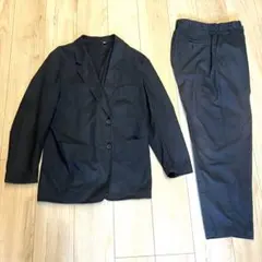 【ユニクロU】コットンリネン セットアップ スーツ　ブラック M