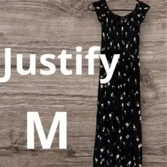 匿名配送✨Justify 花柄 ワンピース 黒Mサイズ
