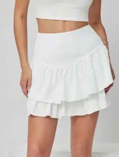SHEIN スカート 白 ミニスカ シズニルック バレーコア 大人気