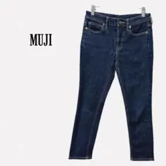 MUJI無印良品 ストレートデニム ストレッチ ジーンズ アンクル丈 カジュアル