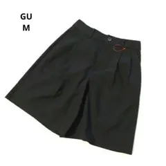 GU タックハーフパンツ ショートパンツ 黒 ブラック M