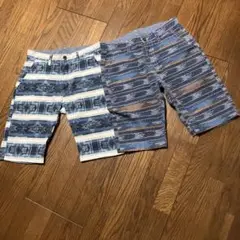 ストライプ柄ショートパンツ2点セット