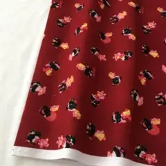 (1点限定) 綿100%プリント生地/お姫様/ダークレッド系/2m