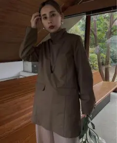 アメリ AMERI TUNIC TAILORED TOP フェイクレイヤードトップス 01210440210 ブラウン サイズ：S Ameri（アメリ）の「TUNIC TAILORED TOP（シャツ/ブラウス