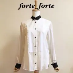 forte_forte コットンシルク クレリックシャツ