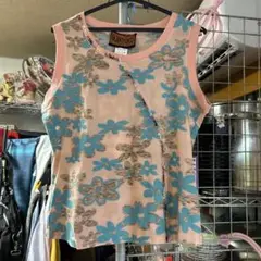M.＆KYOKO 花柄タンクトップ サイズ2 エムアンドキョウコ