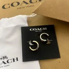 COACH シグネチャー ハギー フープ ピアス コーチ ローズゴールド