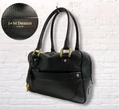 美品✨ Ju0026M Davidson ハンドバッグ ミニミア シボ革 ブラック