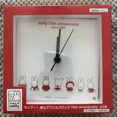 ミッフィー 卓上アクリルクロック 40th Anniversary 赤