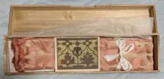 ◆敷物　 ピンク×ゴールド 絹　27cm×56cm