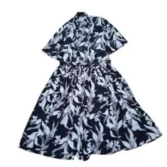 NORMA KAMALI　花柄セットアップ　シャツ×スカート　モノトーン