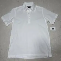 41 極美品　鎌倉シャツ　半袖ポロシャツ　ホワイト　白　S