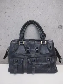 Chloeエルヴィール バッグ スタッズ ブラックレザーバッグ