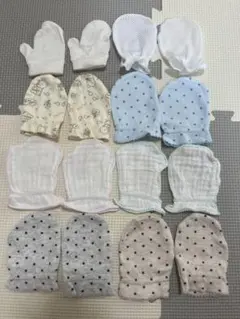 【8点セット】ベビー用ミトン　コットン　ガーゼ