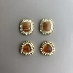 ビーズ刺繍カボション ハンドメイド