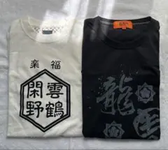 平成レトロな　メンズTシャツ　2枚セット　龍馬伝　閑野雲鶴　和風　白黒