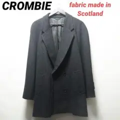 クロンビー/CROMBIE ピュアカシミヤ　ダブルチェスターコート　ネイビーXL WEB限定】グロッシーウール ダブルブレストチェスターコート