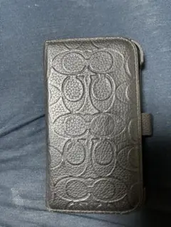 COACH ブラックレザー 手帳型ケース