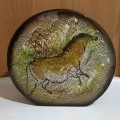 ラスコー洞窟壁画デザイン　陶器の花瓶 瀬栄陶器SEYEI LASCAUXラスコー洞窟壁画花瓶 : 昭和レトロ